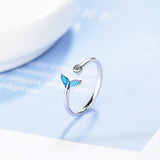 r Blue Mermaid Tail Cuff Ring - WOMONA.COM