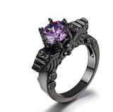 Vintage Black Enamel Ring - WOMONA.COM