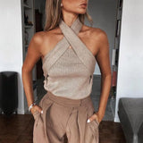 Cross-wrapped strapless vest - WOMONA.COM