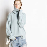 turtleneck short knitted sweater - WOMONA.COM
