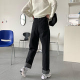Wide Leg Denim Mopping Pants - WOMONA.COM