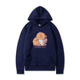 Printed Hooded Plus Fleece Sweater - WOMONA.COM