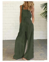 Casual Wide-Leg Side Buckle Jumpsuit - WOMONA.COM