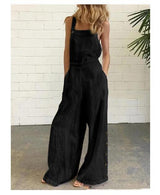 Casual Wide-Leg Side Buckle Jumpsuit - WOMONA.COM