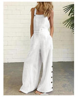 Casual Wide-Leg Side Buckle Jumpsuit - WOMONA.COM