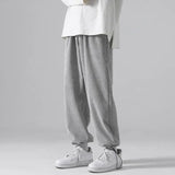 Wide-Leg Straight-Leg Sports Sweatpants - WOMONA.COM