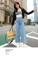 High-Waisted Straight-Leg Jeans - WOMONA.COM