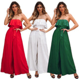 Casual Trousers Suit Belted Pants Jumpsuit - WOMONA.COM