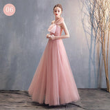Simple Pink Evening Dress - WOMONA.COM