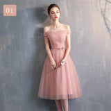 Simple Pink Evening Dress - WOMONA.COM