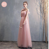Simple Pink Evening Dress - WOMONA.COM
