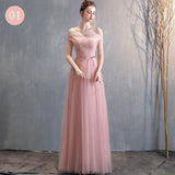 Simple Pink Evening Dress - WOMONA.COM