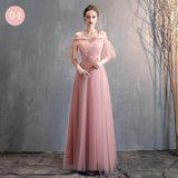 Simple Pink Evening Dress - WOMONA.COM