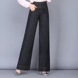 Casual Straight High Waist Loose Drape Jeans - WOMONA.COM