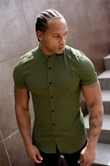 Short Sleeved Cardigan T Shirt Men - WOMONA.COM