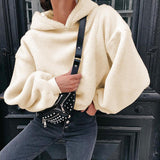 Furry Hooded Loose Coat - WOMONA.COM