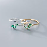 Leaf Diamond Open Hand Jewelry - WOMONA.COM