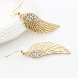 Diamond Angel Wings Earrings - WOMONA.COM
