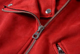 Slim-fit Suede Jacket Short Women's Leather Jacket - WOMONA.COM