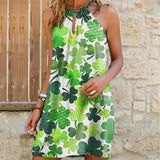 ling Hanging Neck Print Dress - WOMONA.COM