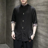 Hanfu linen shirt men - WOMONA.COM