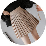 Leather Skirt A-line Skirt - WOMONA.COM