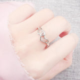 Fashionable Love Heart Ring, - WOMONA.COM