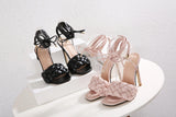 Star Same Style Woven Lace-up Sandals - WOMONA.COM