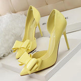 Shallow mouth pointed side hollow shoes - WOMONA.COM