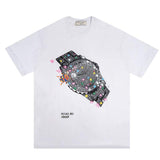 Watch Print Short-sleeved T-shirt Men - WOMONA.COM