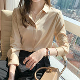 Satin Shirt Women - WOMONA.COM