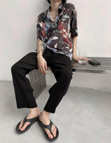 Summer Short-sleeved Flower Shirt Men - WOMONA.COM