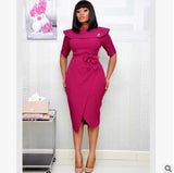 African Plus Size One Shoulder Women Dress - WOMONA.COM