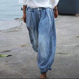 New Retro Casual Plus Size Slimming Wide Leg Pants - WOMONA.COM