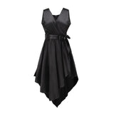 Faux Silk Irregular Dress - WOMONA.COM