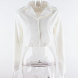 single-breasted short crop top women - WOMONA.COM