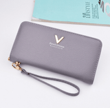 Leather Wallets Women Purses Zipper Long - WOMONA.COM