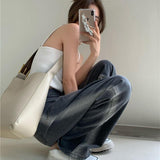 Denim Loose Wide-leg Pants - WOMONA.COM