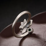 Lotus glazed mosaic opening ring - WOMONA.COM