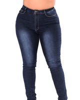 Extra large size fashion high elastic denim pants women - WOMONA.COM