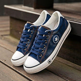 denim canvas flat women jeans sneakers - WOMONA.COM