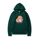 Printed Hooded Plus Fleece Sweater - WOMONA.COM
