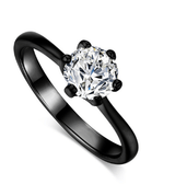 Rose gold and zircon ring - WOMONA.COM