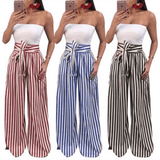 Striped loose pants - WOMONA.COM