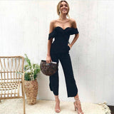 chest halter lace jumpsuit - WOMONA.COM