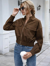 Casual leather jacket - WOMONA.COM