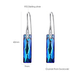 Rectangular geometric crystal earrings - WOMONA.COM