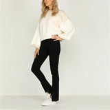 High waist tight casual pants - WOMONA.COM