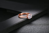 Rose gold and zircon ring - WOMONA.COM