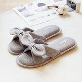 Summer day air cotton bow slippers - WOMONA.COM